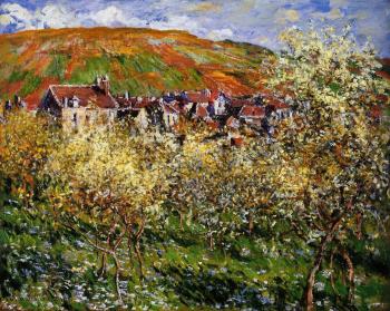 Claude Oscar Monet : Plum Trees in Blossom at Vetheuil